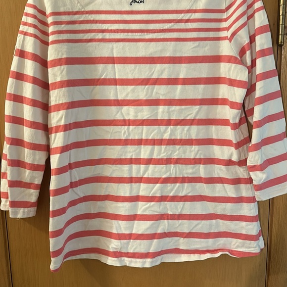Joules Women’s Harbour Striped Boat Neck Top Shirt Cotton Pink White Size 12 - Picture 13 of 13